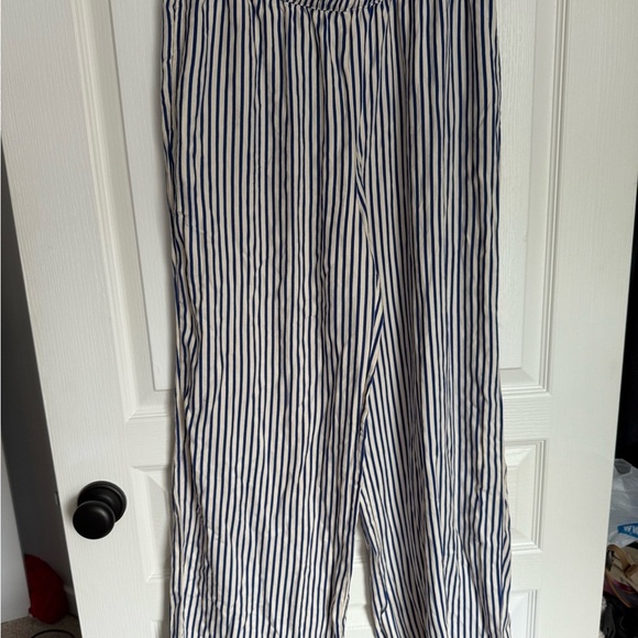 Blue and White Striped Pants - Picture 1 of 7